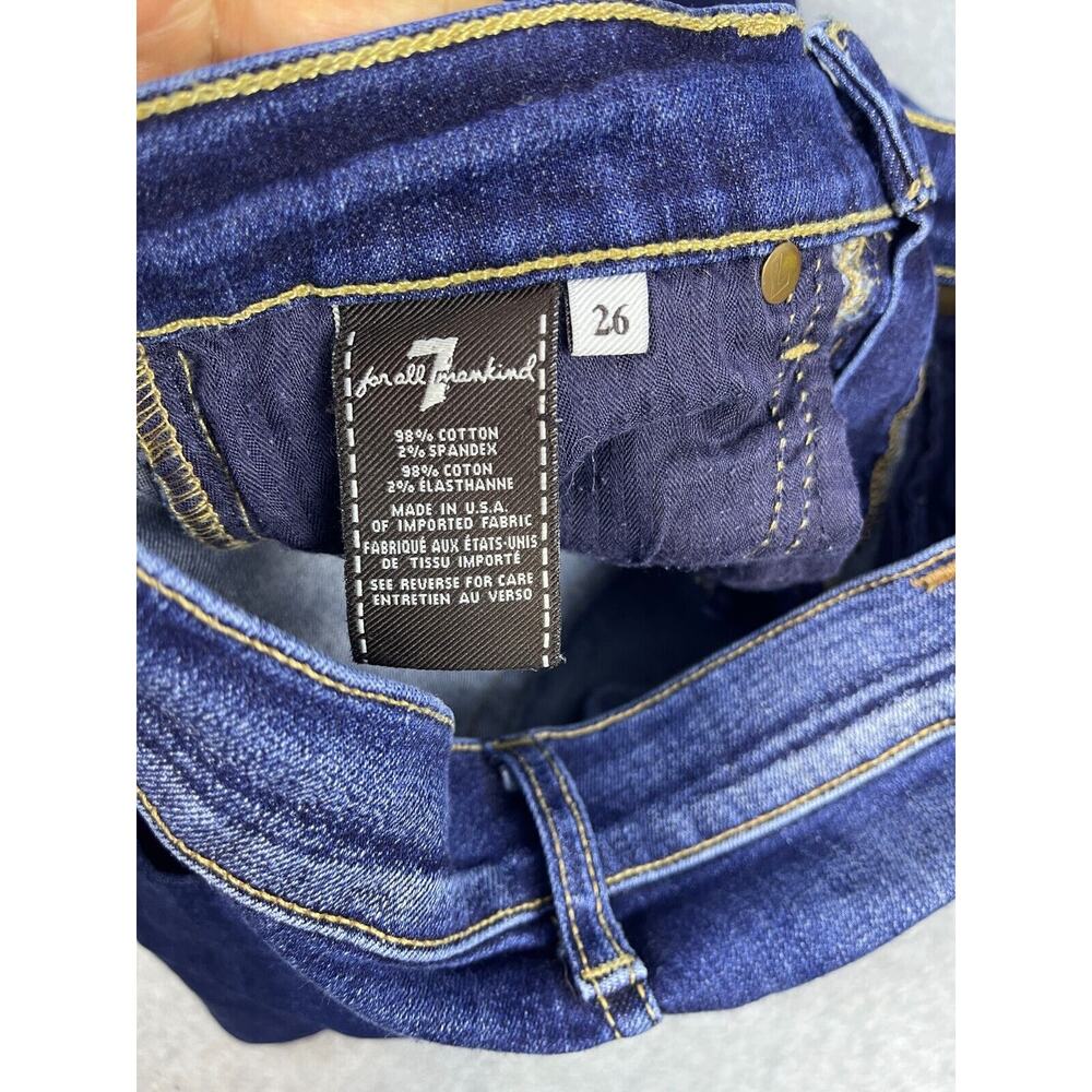 7 For All Mankind Roxanne Skinny Medium Wash Blue Jeans Stretch Denim Sz 26 7FAM - Picture 7 of 12